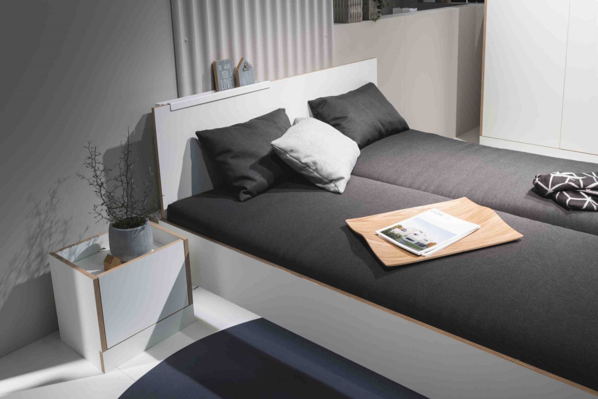 Flai Double bed white Müller Möbelwerkstätten
